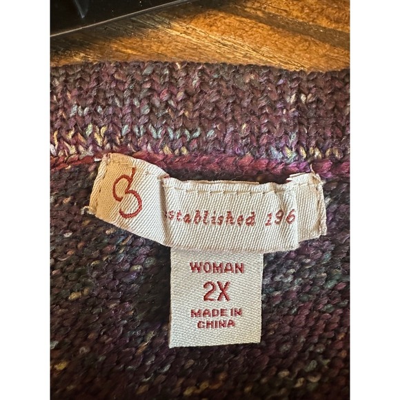 DB Established 1962 Sweater Asymmetric Hem Multicolor Woman's 2X - Picture 7 of 11